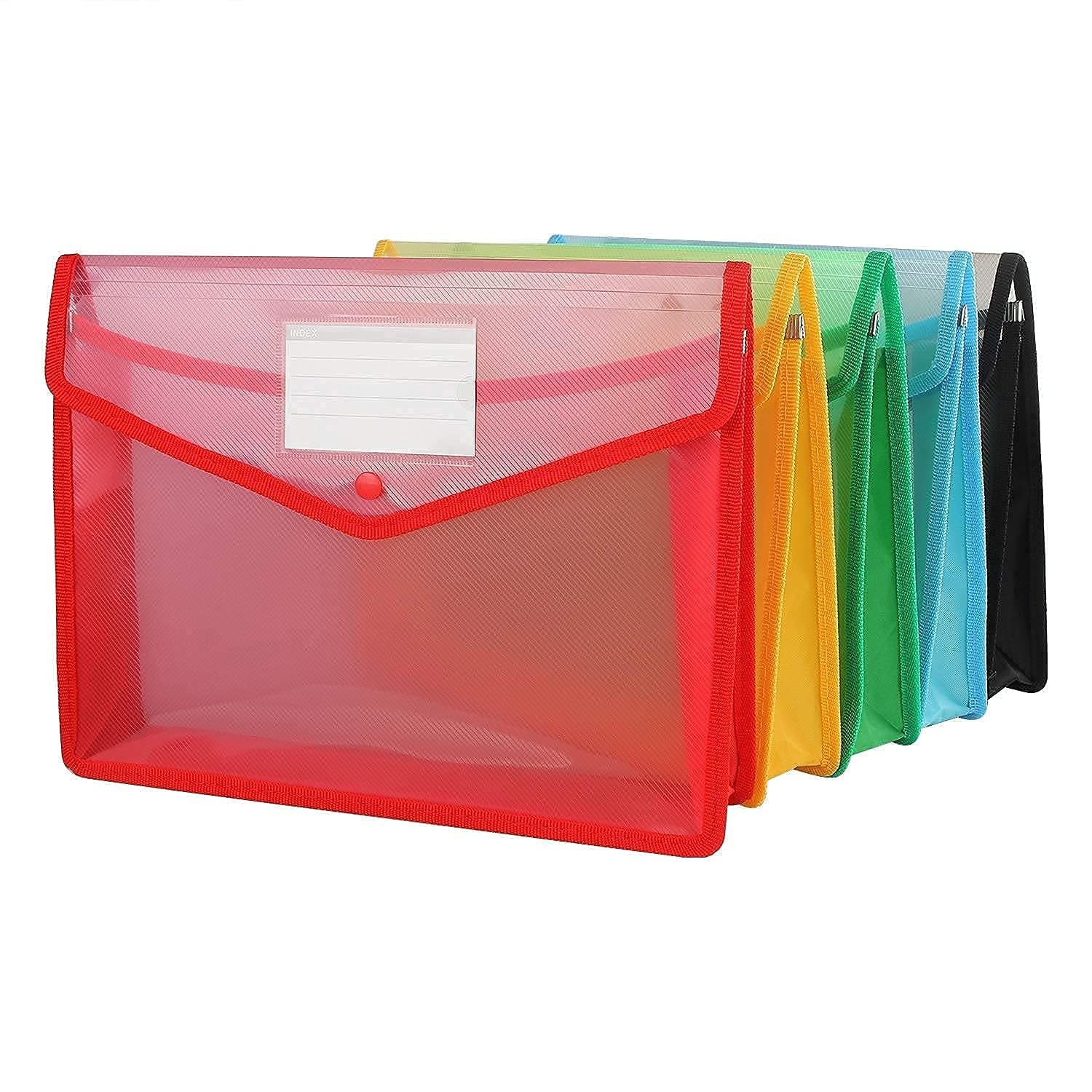 Plastic Office Button Bag Folder Multi color