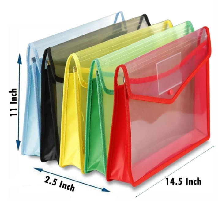 Plastic Office Button Bag Folder Multi color thumbnail 2